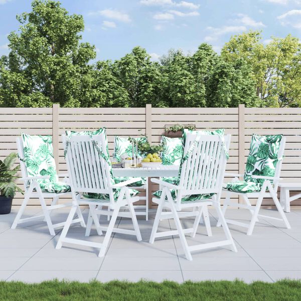 vidaXL Kėdės pagalvėlės, 6vnt., oksfordo audinys, su lapais