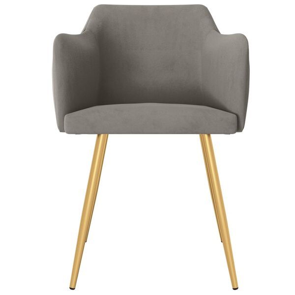 vidaXL Valgomojo kėdės, 2vnt., &scaron;viesiai pilkos spalvos, aksomas