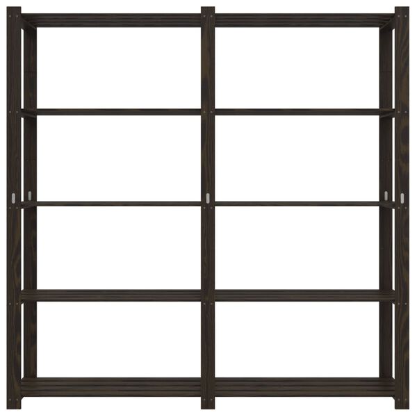 vidaXL Lentyna daiktams, 5 aukštų, juoda, 170x38x170cm, pušies masyvas