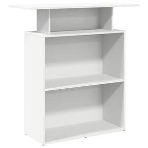 vidaXL Registratūros stalas, baltas, 100x40x104 cm, inžinerinė mediena