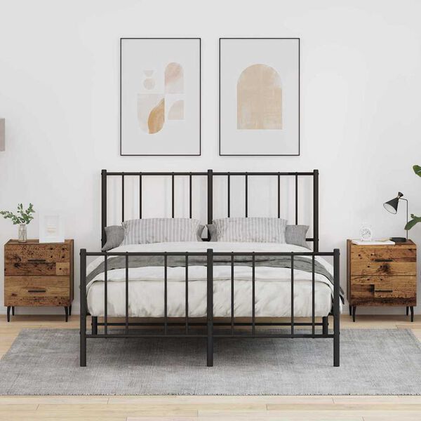 vidaXL &Scaron;alia lovos spintelė 2 pcs Senas medis 40 x 35 x 47,5 cm