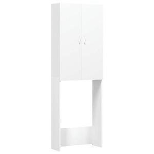 vidaXL Skalbimo ma&scaron;inos spintelė, baltos spalvos, 64x25,5x190cm