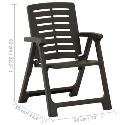 vidaXL Sodo kėdės, 4vnt., antracito spalvos, plastikas