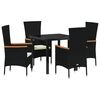 vidaXL Sodo valgomojo komplektas su pagalve 5 pcs Juoda