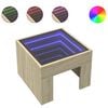 vidaXL Kavos staliukas su Infinity LED lemputėmis, ąžuolo, 40x40x30cm