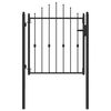 vidaXL Tvora vartai ASTEN 100 x 100 cm Metalas Juoda Užrakintas