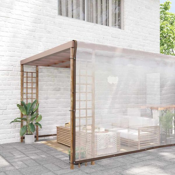 vidaXL Skaidrus brezentas su ąselėmis 8x8 m Polietilenas