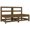 vidaXL Vidurinės sodo sofos dalys, 2vnt., medaus rudos, pu&scaron;ies masyvas