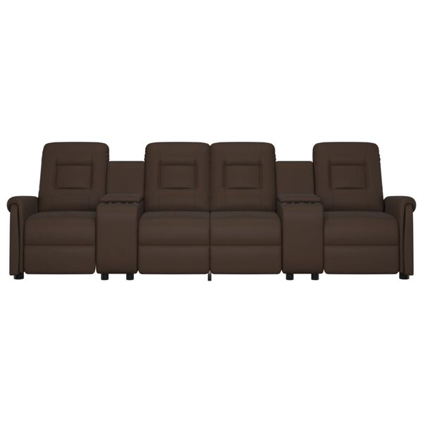 vidaXL Keturvietis atlošiamas masažinis krėslas, rudas