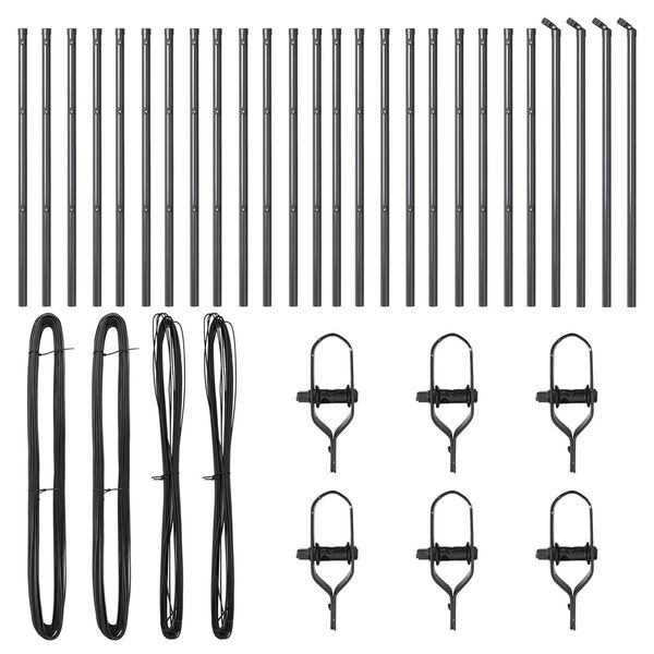 vidaXL Tvorelės stulpas Kita 26 pcs Pilka 3,2 x 3,2 x 120 cm Plienas