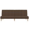 vidaXL Dvivietė sofa-lova su pakoja, rudos spalvos, audinys