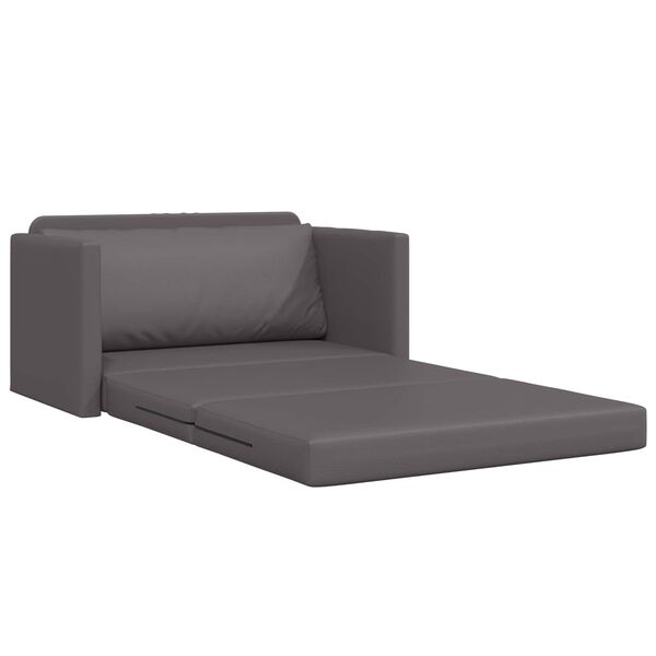 vidaXL Sofa lova 110cm Pilka Dirbtinė Oda