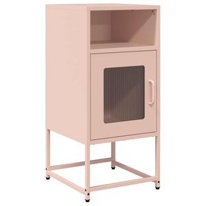 vidaXL spintelė prie lovos rožinė 36x39x78 cm &scaron;altai valcuotas plienas