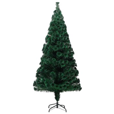 vidaXL Dirbtinė Kalėdų eglutė su stovu, žalia, 240cm, optinis pluoštas