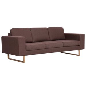 vidaXL Trivietė sofa, ruda, audinys