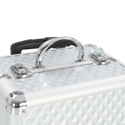 vidaXL Kosmetikos lagaminas, sidabrinis, 35x29x45cm, aliuminis
