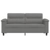 vidaXL Dvivietė sofa, tamsiai pilka, 140cm, mikropluo&scaron;to audinys