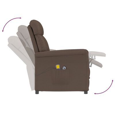 vidaXL Elektrinis masažinis krėslas, rudas, dirbtinė versta oda