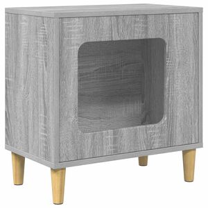 vidaXL Katės namelis Pilka Sonoma 51 x 30 x 52 cm Apdirbta mediena