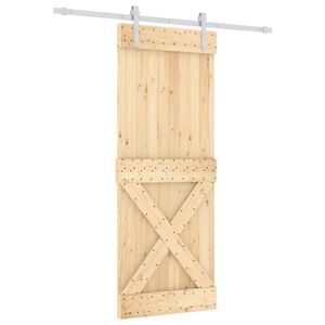 vidaXL Slankios durys Natūrali ir Balta 80 x 210 cm