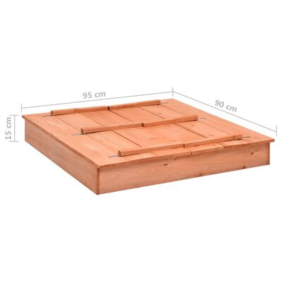 vidaXL Smėlio dėžė, 95x90x15cm, eglės mediena