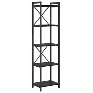 vidaXL Knygų lentyna 40 x 30 x 155 cm Apdirbta mediena Juodas ąžuolas