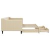 vidaXL Ištraukiama lova su stalčiais, kreminė, 80x200cm, audinys