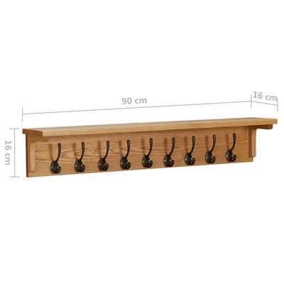vidaXL Paltų kabykla, 90x16x16cm, ąžuolo medienos masyvas