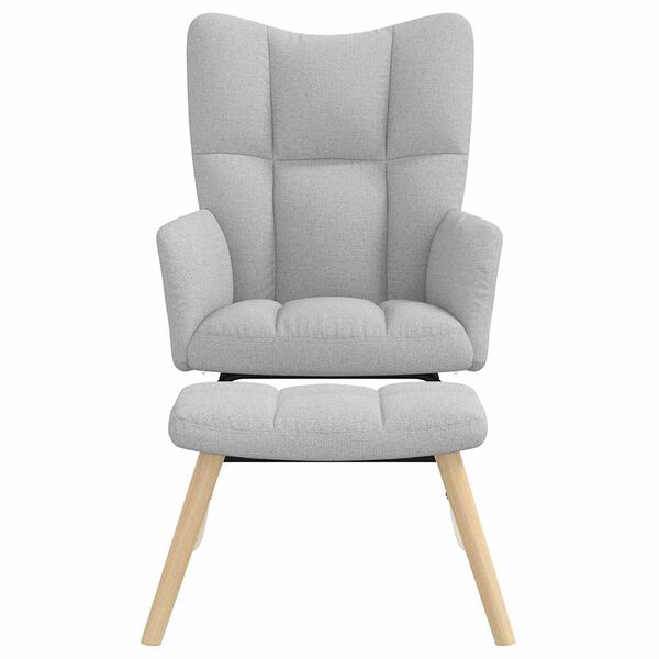 vidaXL supama kėdė su Footstool Cloud Grey audiniu