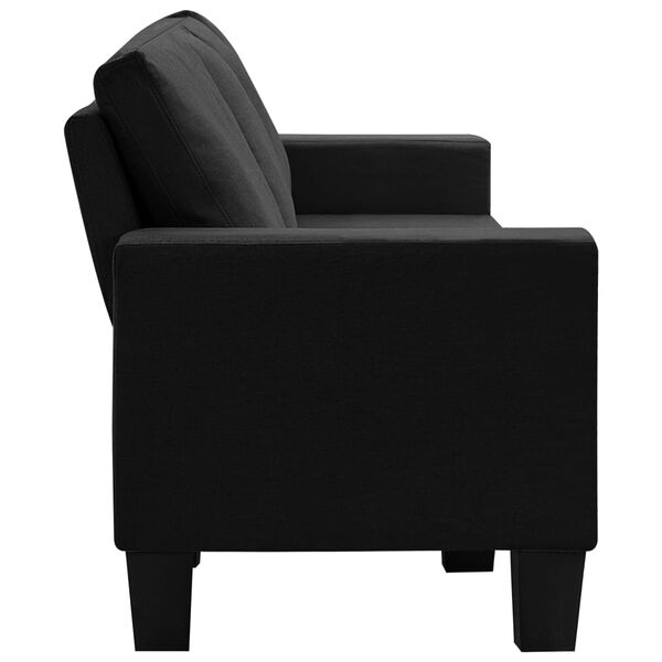 vidaXL Keturvietė sofa, juodos spalvos, audinys