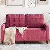 vidaXL Dvivietė sofa, raudonojo vyno spalvos, 120cm, aksomas