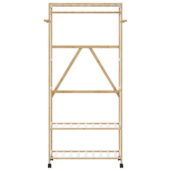 vidaXL drabužių kabykla su lentynomis ir ratukais 90x40x179,5 cm