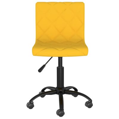 vidaXL Pasukamos valgomojo kėdės, 2vnt., garstyčių geltonos, aksomas