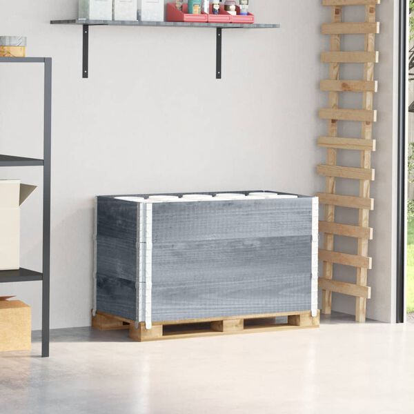 vidaXL Padėklų apvadai, 3vnt., pilki, 100x50cm, pu&scaron;ies masyvas