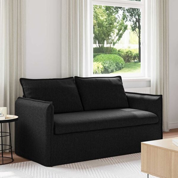 vidaXL Sofa 140cm Juoda Metalas