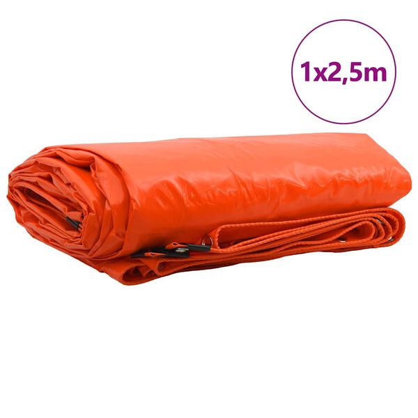 vidaXL Tentinis audinys 650g / m&sup2; Oranžinė 1 x 2,5 m Drobė su PVC danga