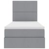 vidaXL Lova su daiktų laikymo vieta ir LED &Scaron;viesiai pilka 90 x 190 cm