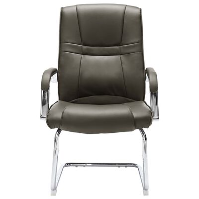 vidaXL Gembinė biuro kėdė, pilkos spalvos, dirbtinė oda