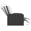 vidaXL Atlošiama sodo kėdė su pagalvėlėmis, juoda, poliratanas