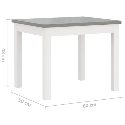 vidaXL Vaikiškas stalo ir kėdžių komplektas, 4 dalių, baltas, MDF