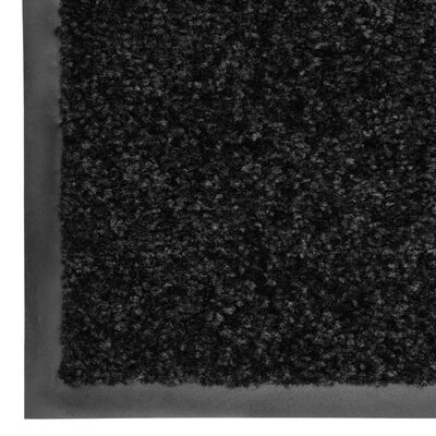 vidaXL Durų kilimėlis, juodos spalvos, 60x90cm, plaunamas