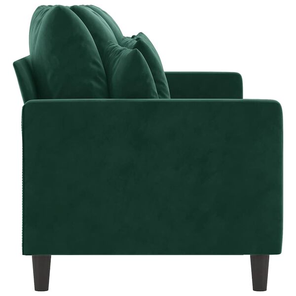 vidaXL Trivietė sofa, tamsiai žalios spalvos, 180cm, aksomas