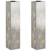 vidaXL Saulės LED &scaron;aligatvio &scaron;viesa 2 pcs &Scaron;ilta balta 18 x 18 x 80 cm
