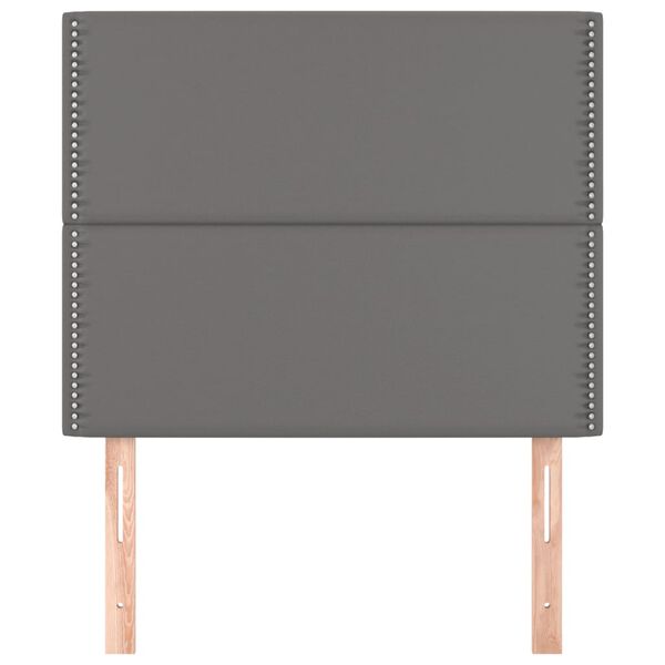 vidaXL Galvūgalis, pilkas, 90x5x118/128 cm, dirbtinė oda