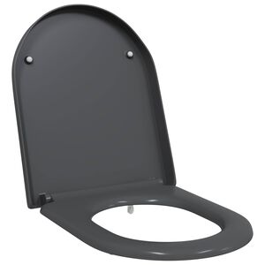vidaXL Tualeto sėdynė Antracitas 49 x 36 x 4 cm Duroplastas