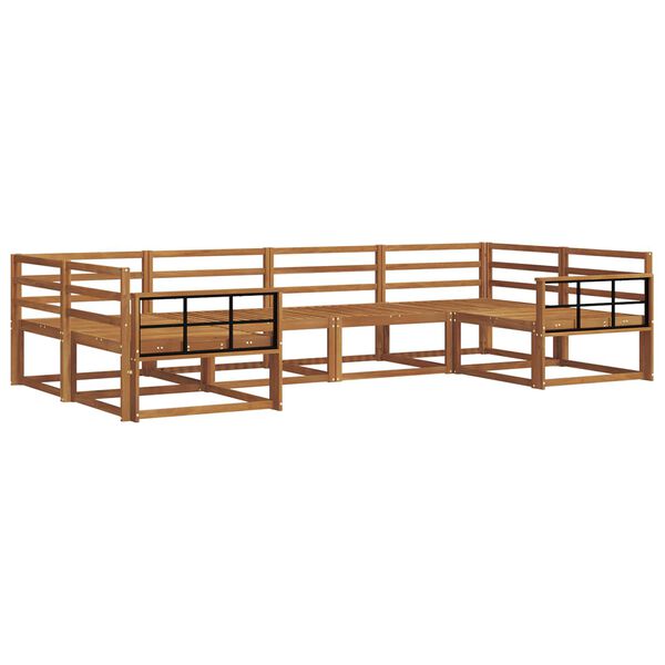 vidaXL Lauko sofos komplektas 6 pcs Natūrali Kietos akacijos mediena