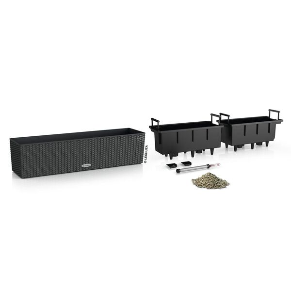 LECHUZA Lovelis BALCONERA Cottage 80 ALL-IN-ONE, granito spalvos