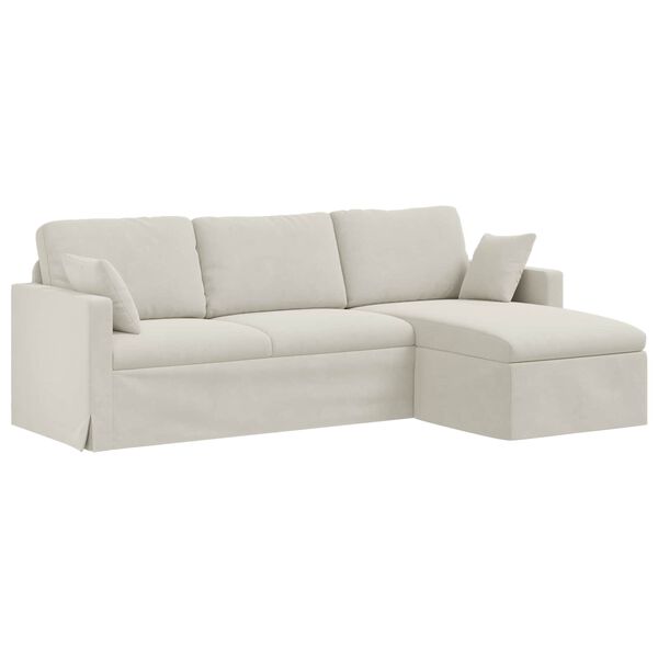 vidaXL Sofa Kreminė Bendri matmenys: 228 x 134 cm (P X G x A) Aksomas
