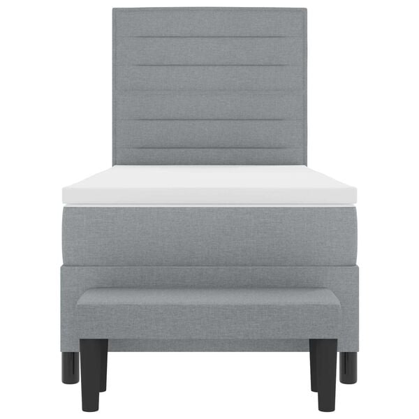 vidaXL Kiemas lova su čiužiniu &Scaron;viesiai pilka 80 x 200 cm audinys