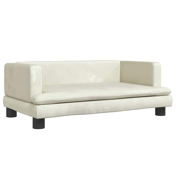 vidaXL Vaiki&scaron;ka sofa, kreminės spalvos, 80x45x30cm, aksomas